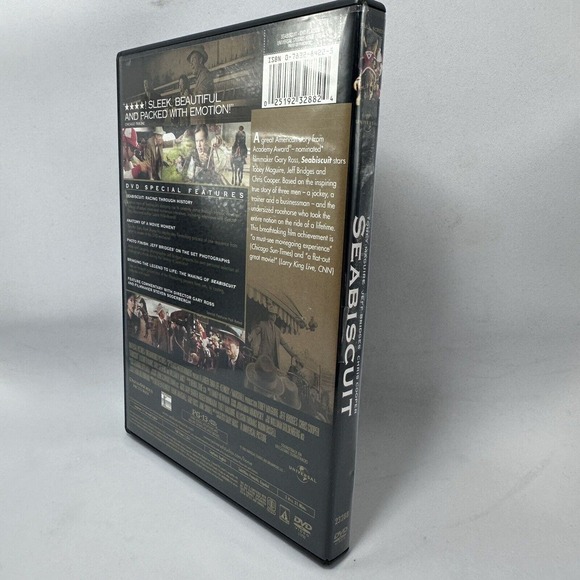 Seabiscuit DVD Full Screen PG-13 Movie Brand 2003 Tobey Maguire Jeff Bridges - Picture 5 of 8